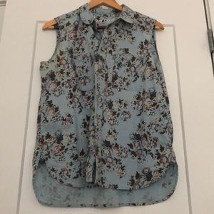 Madewell Floral Chambray Button down